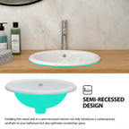 17"x15.5" Ceramic Semi-Recessed Sink
