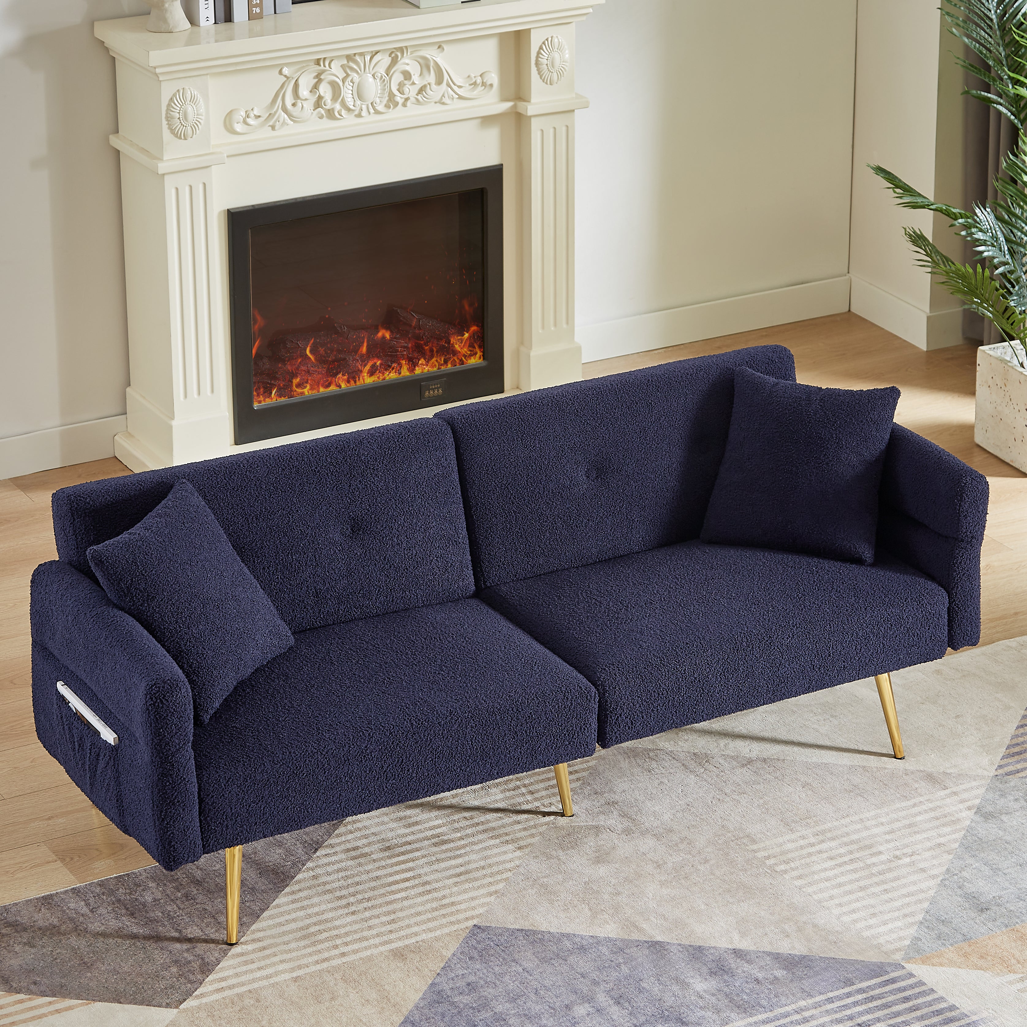 Modern Teddy Upholstered Accent Loveseat Sofa