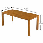 Mid-Century 7-Piece Dining Table Set, 70" Rubber Wood