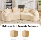 Beige Curved Compressed Sofa