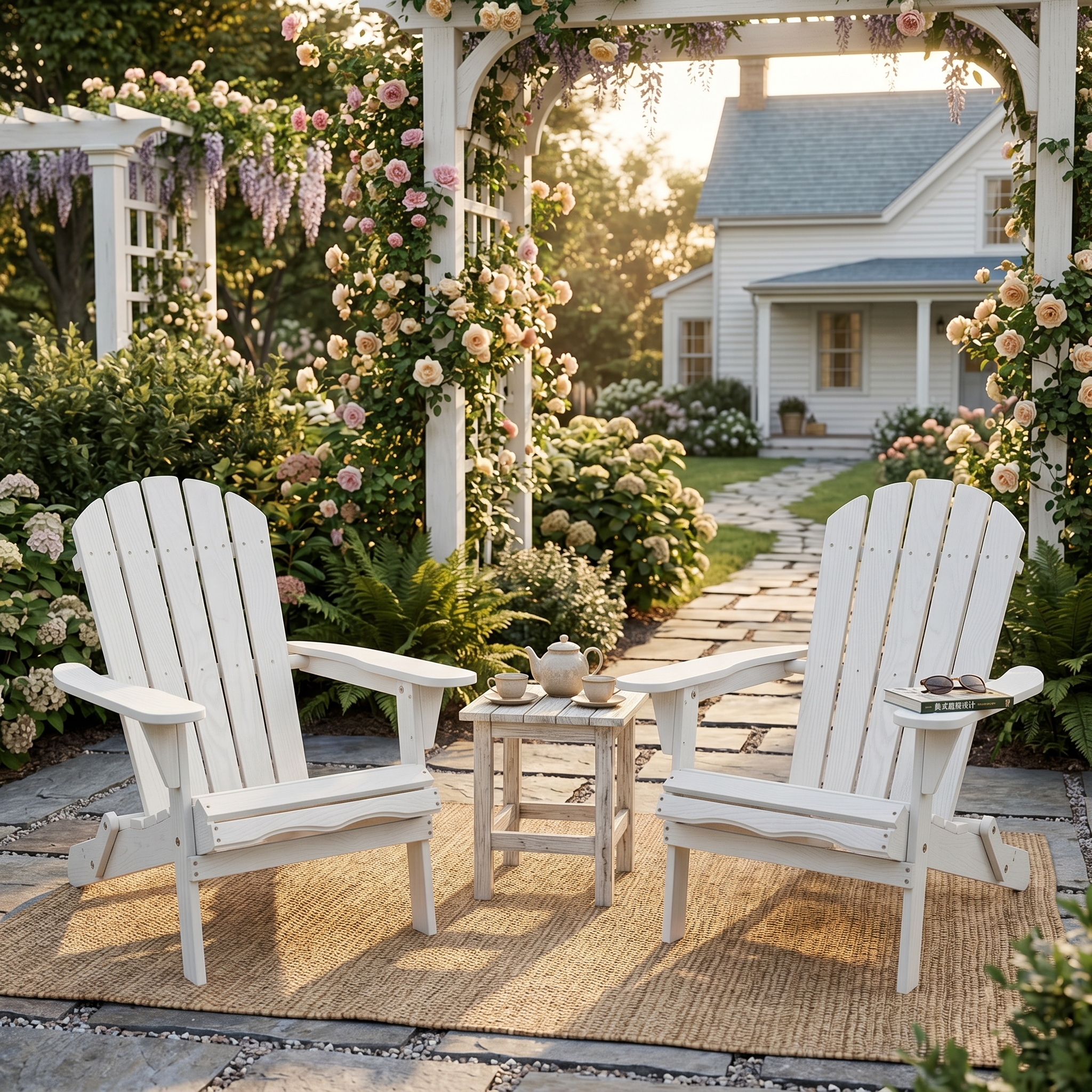 Wood Lounge Patio Chair for Garden Outdoor