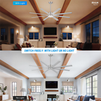 72 Inch Industrial PM DC Motor Ceiling Fan with Light