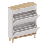 Shoe Cabinet with 2 Flip-Up Doors and Drawers
