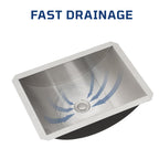 18"x13" Brushed Nickel Stainless Steel Undermount Bathroom Sink