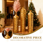 Floor Metal Vases Decorated