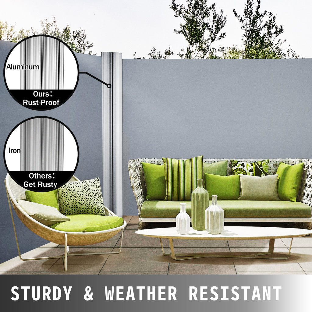 Retractable Side Awning 71''x 236'' Aluminum