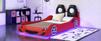 Wood Twin Size Race Car-Shaped Platform Bed