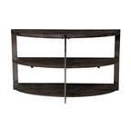 Kalne Console Table Half Moon Shape with 2 Open Shelves