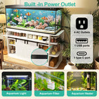 75 Gallon Fish Tank Stand with LED Light & Power Outlets