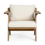 Outdoor Acacia Wood Club Chairs with Cushions (Set of 2)