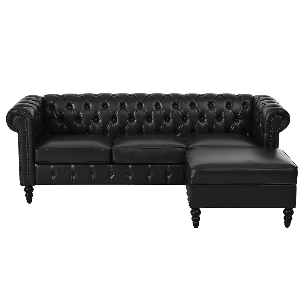 U-style 85" Modern 4-Seater L-Shaped Sectional Sofa