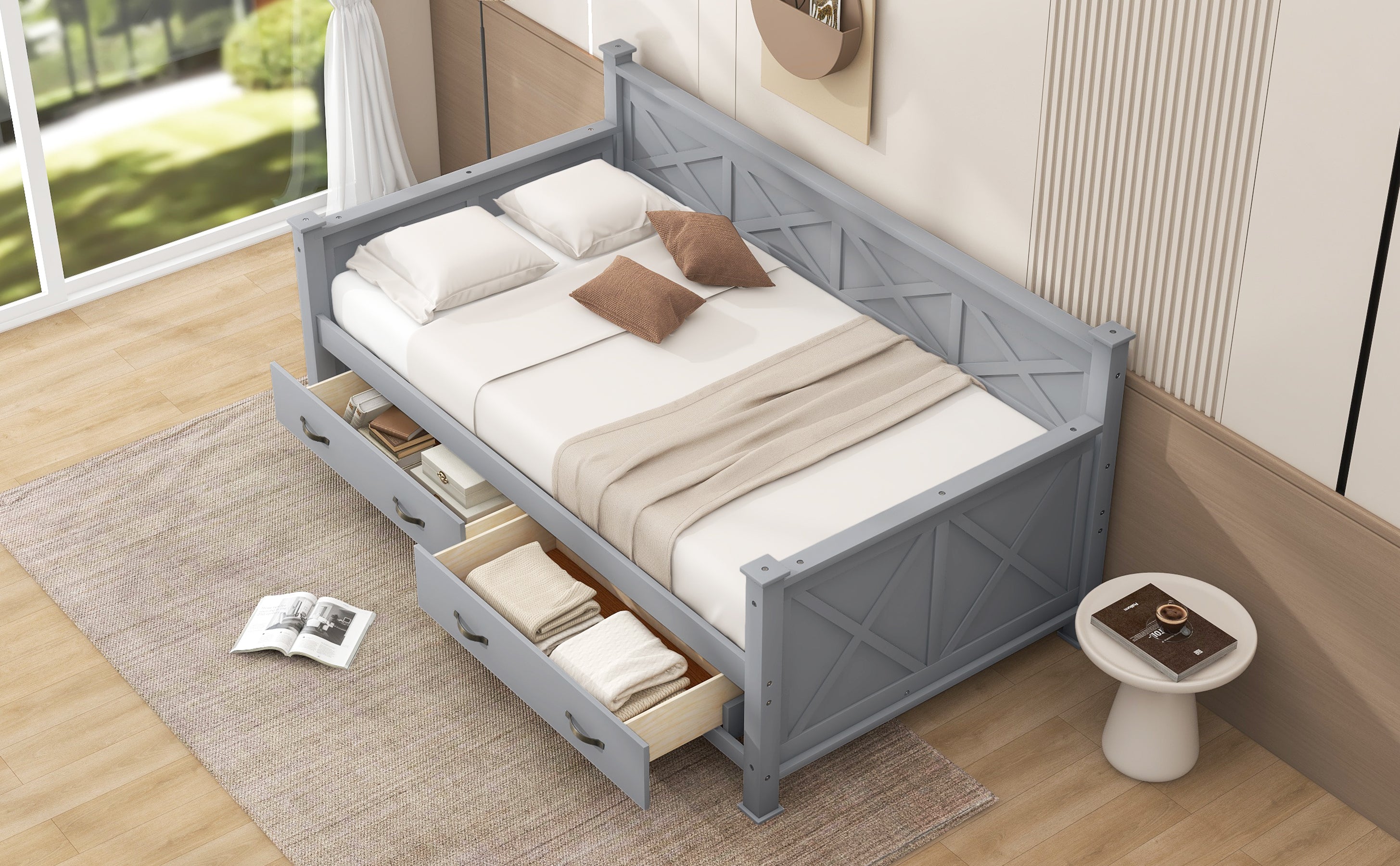Twin Size Daybed with 2 Large Drawers
