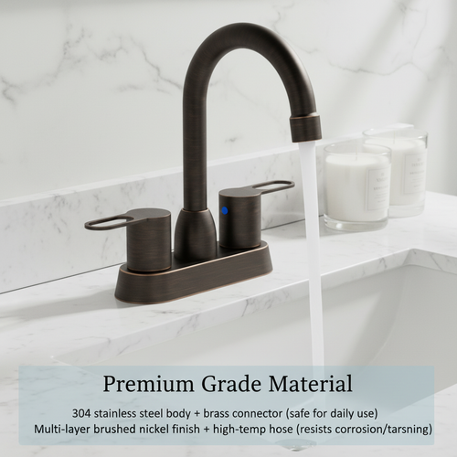 2 Handles Bathroom Sink Faucet in Oil Rubbed Bronze