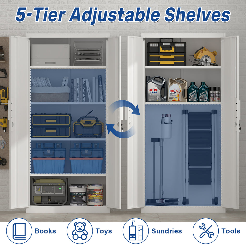 70-Inch 2-Door File Cabinet with Lock