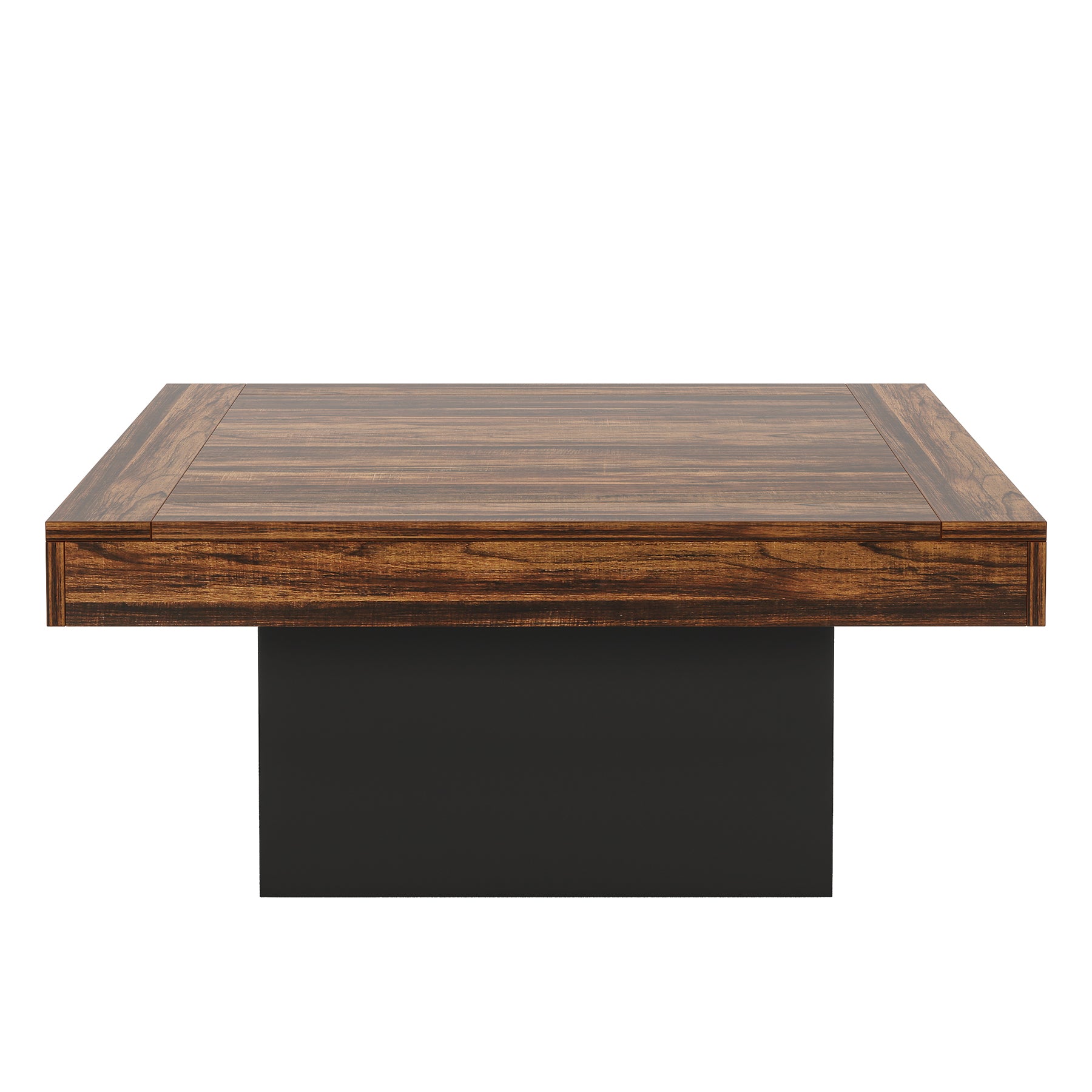 35.4 Inches Farmhouse Square LED Coffee Table – Rustic