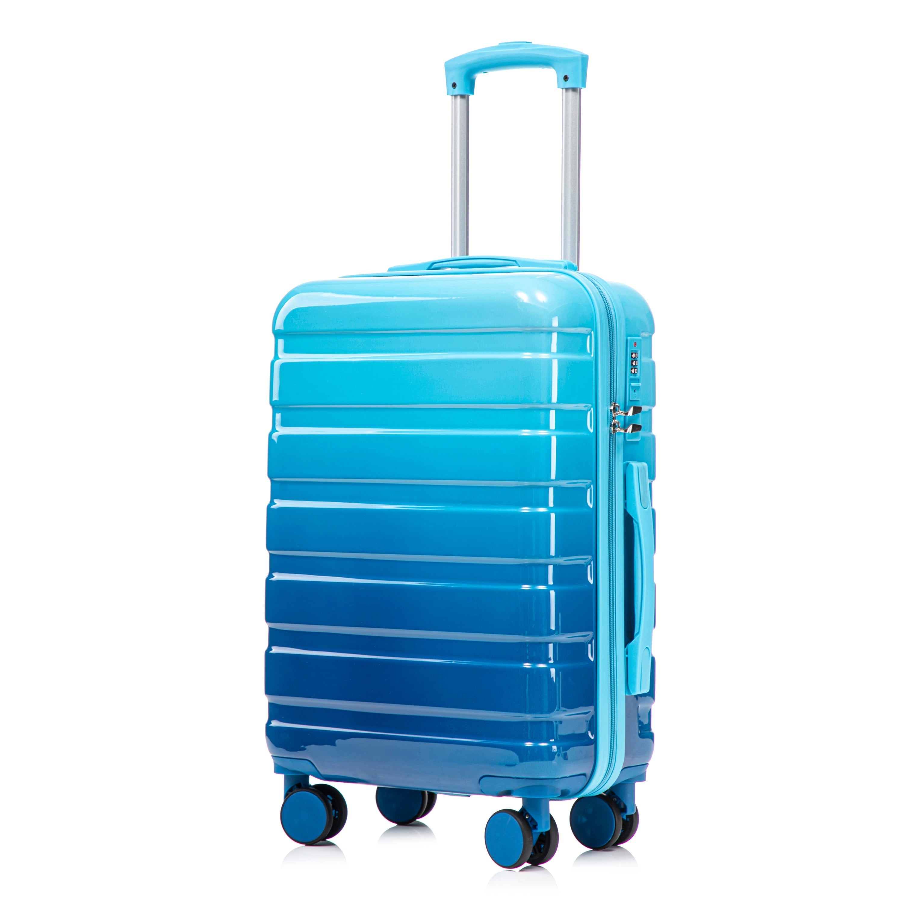 14'/20' 2-Piece PC Spinner Wheel Luggage Set with Gradient Color and Lock