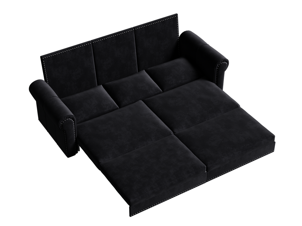 Chesterfield Sofa Bed – 3-in-1 Velvet Convertible Sleeper