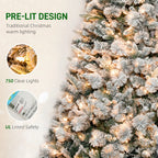 9 Ft Artificial Christmas Tree With 750 Clear Lights