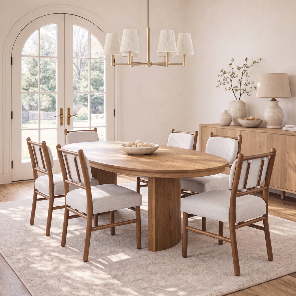 Fabric Upholstered Dining Chairs - Modern Armless Side Chairs