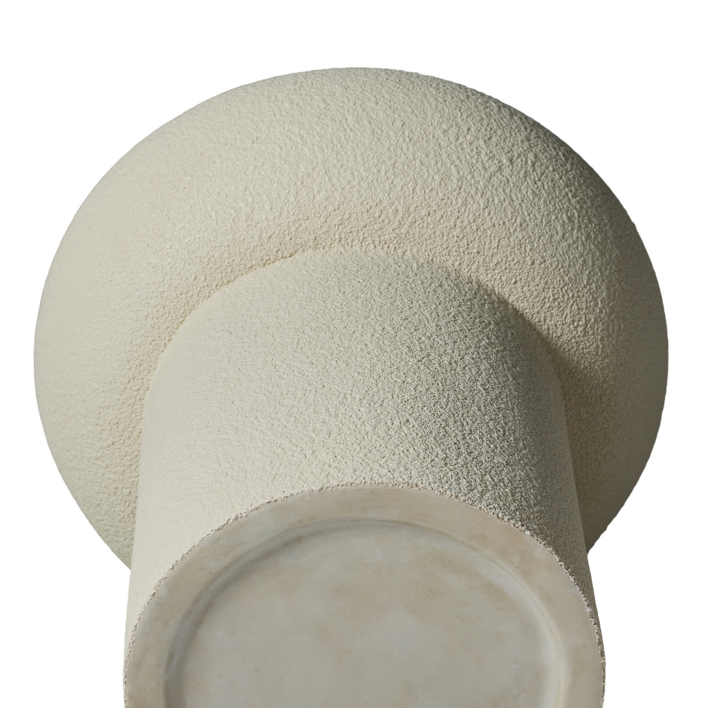 Round Mushroom Fiberglass Coffee Table, 19.69-Inch, Stone Textured, No Assembly