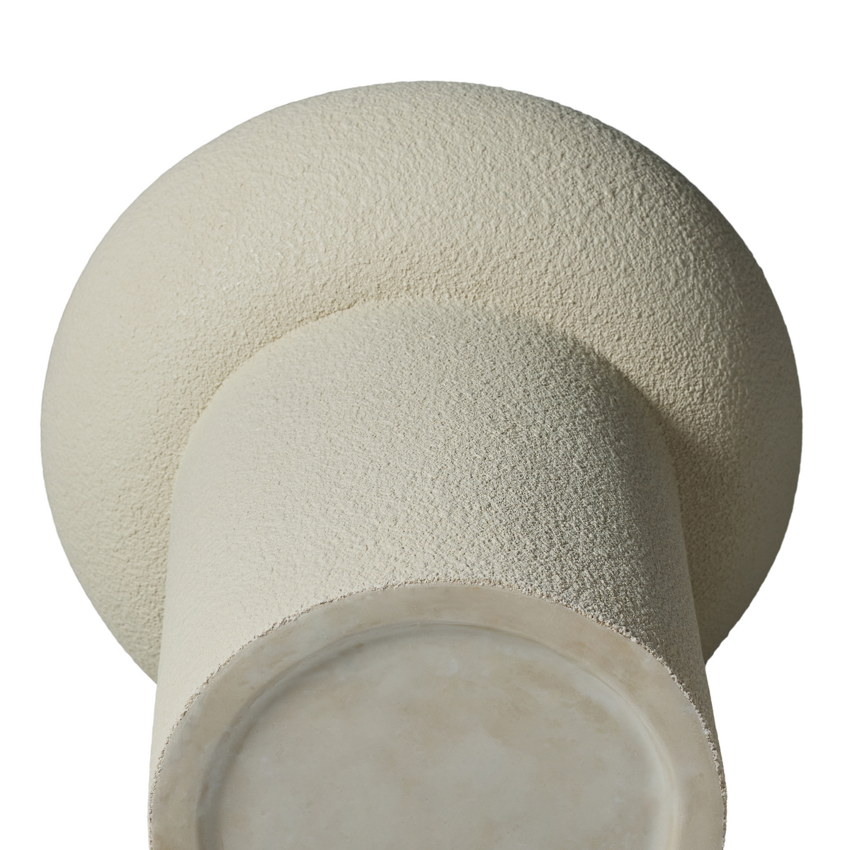 Round Mushroom Fiberglass Coffee Table, 19.69-Inch, Stone Textured, No Assembly