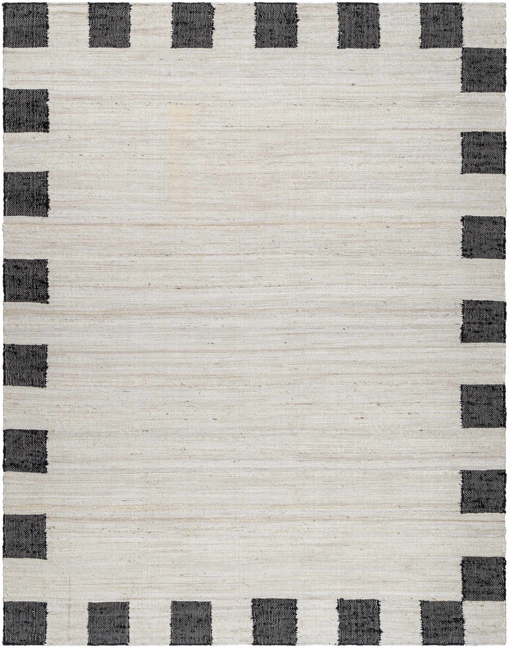 Rocio Dotted Bordered White Jute Carpet