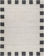 Rocio Dotted Bordered White Jute Carpet