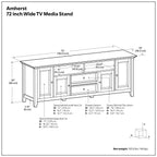 Amherst 72 Inch Wide Solid Wood TV Stand