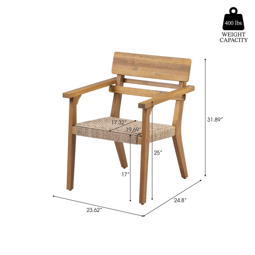 7-Piece Extendable Acacia Wood Outdoor Dining Set