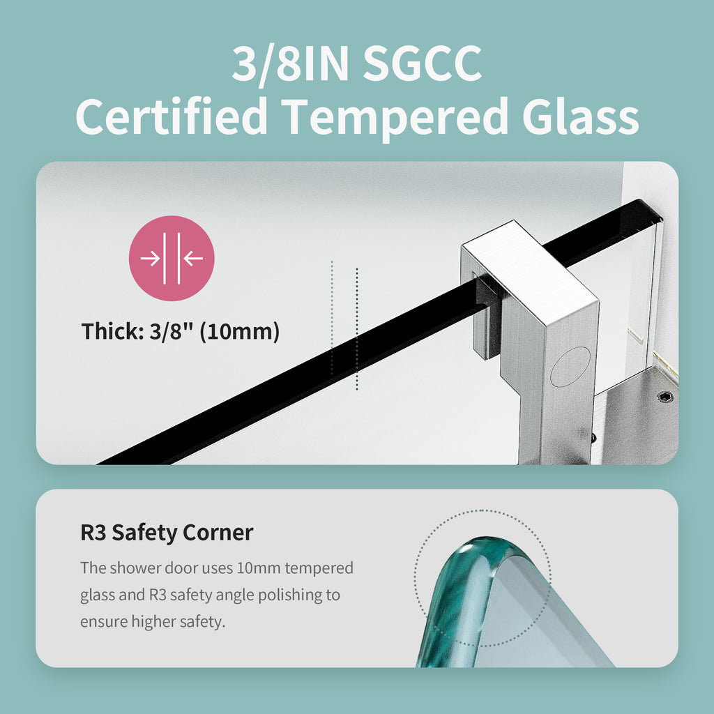 Frameless Single Sliding Soft-Close Shower Doors