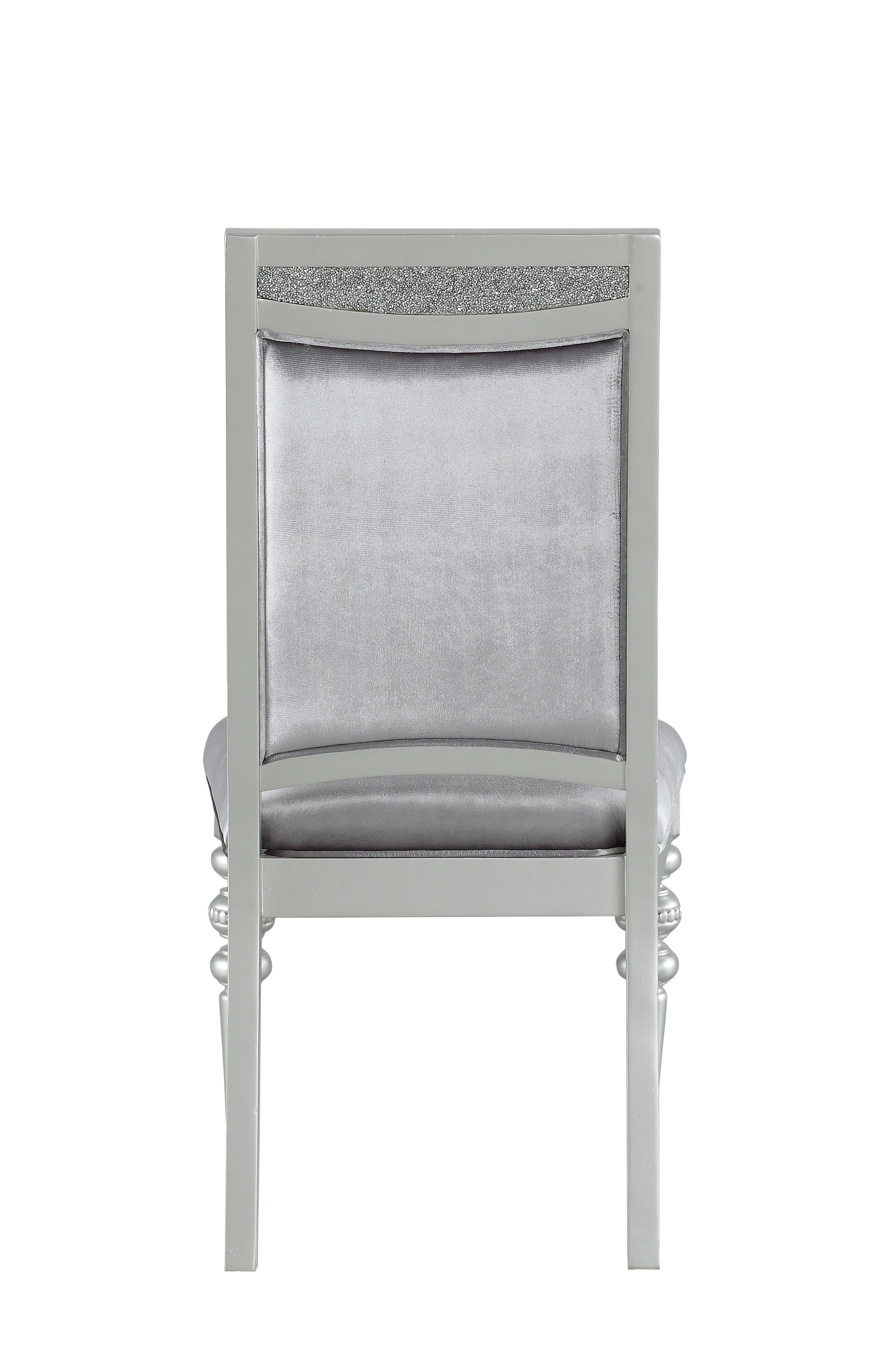 Maverick Fabric & Platinum Finish Side Chair (Set of 2)