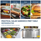 Orikool 72M IN Commercial Refrigerators Sandwich & Salad Prep Table