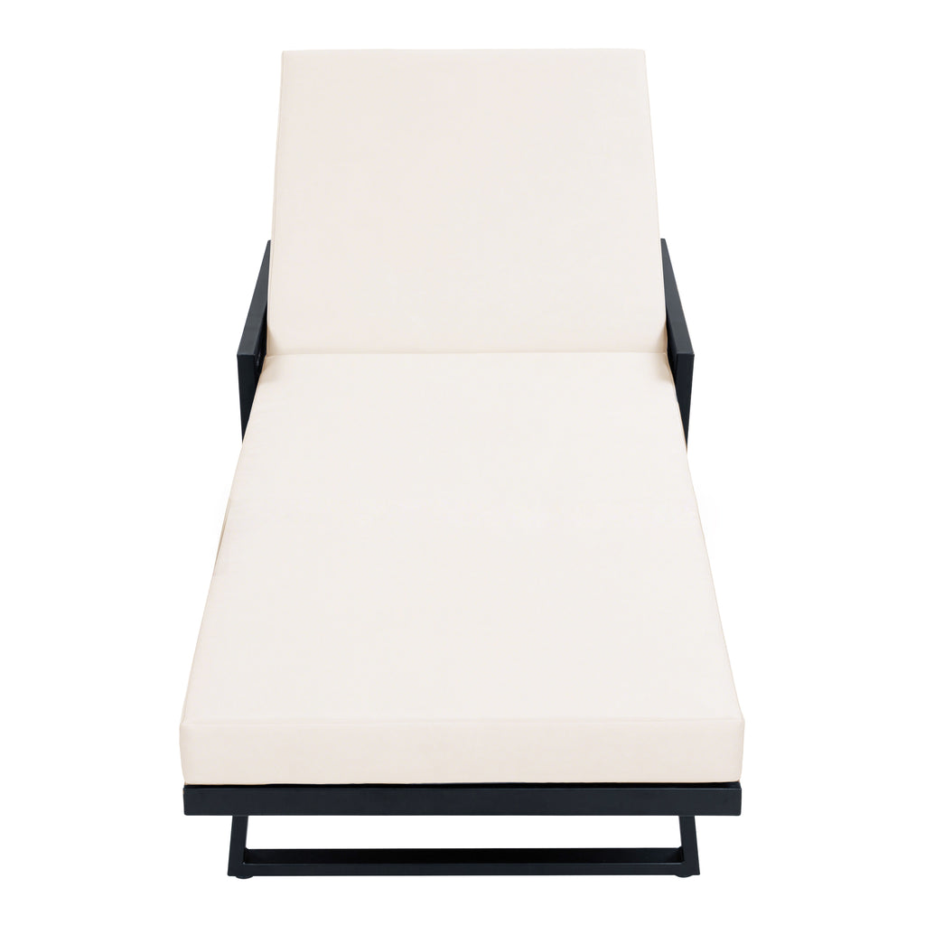 Black Iron Outdoor Chaise Lounge Set