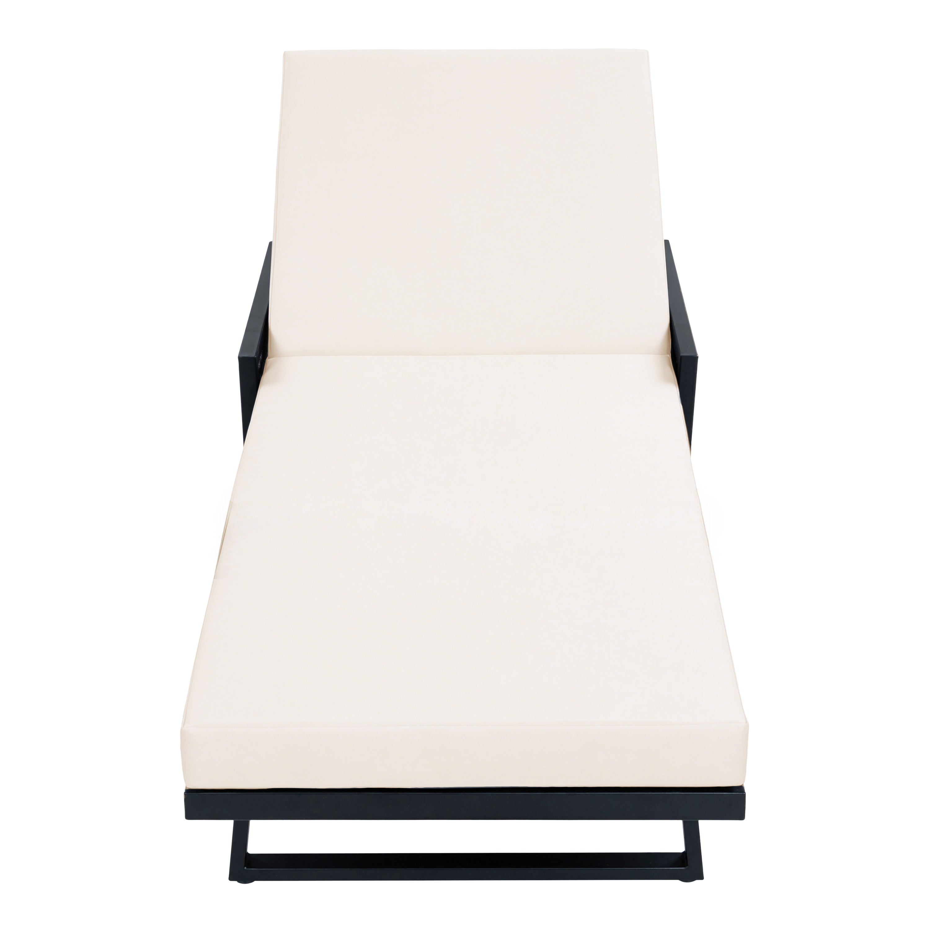 Black Iron Outdoor Chaise Lounge Set