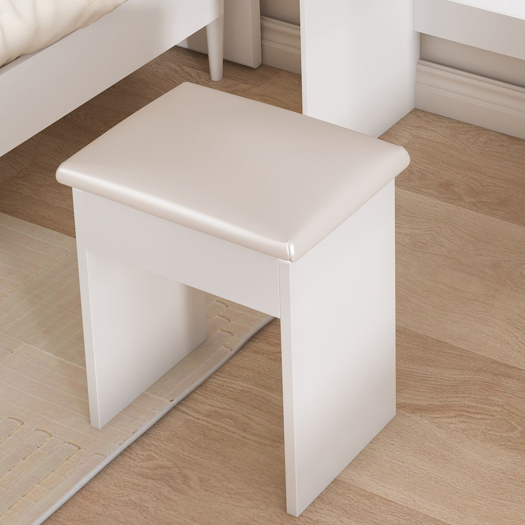 Modern Mini Dressing Table with LED-lit Mirror & Hidden Storage