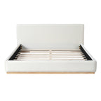 Elegant Upholstered Bed With Solid Wood Frame - Queen