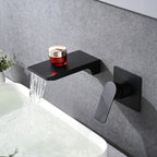 Matte Black Wall Mount Bathroom Sink Faucet