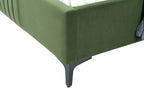 Promenade Upholstered Velvet Queen Bed in Moss