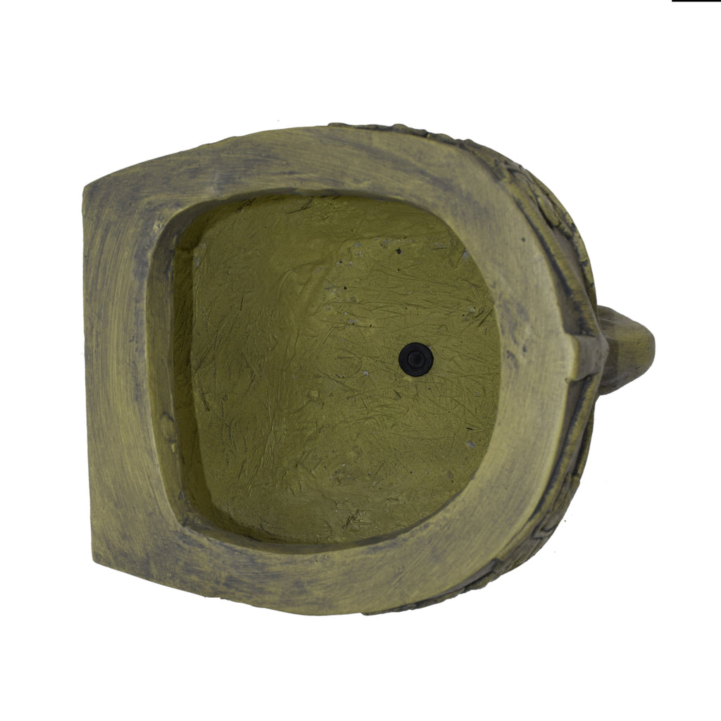 MGO Garden Urn Planter Antique Green Outdoor Patio Flower Pot Cast Stone 14.25"