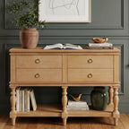 42" Vintage Console Table with 4 Soft-Close Drawers