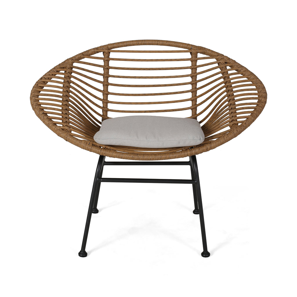 Engle Outdoor Woven Patio Chair with Cushions (Set of 2)