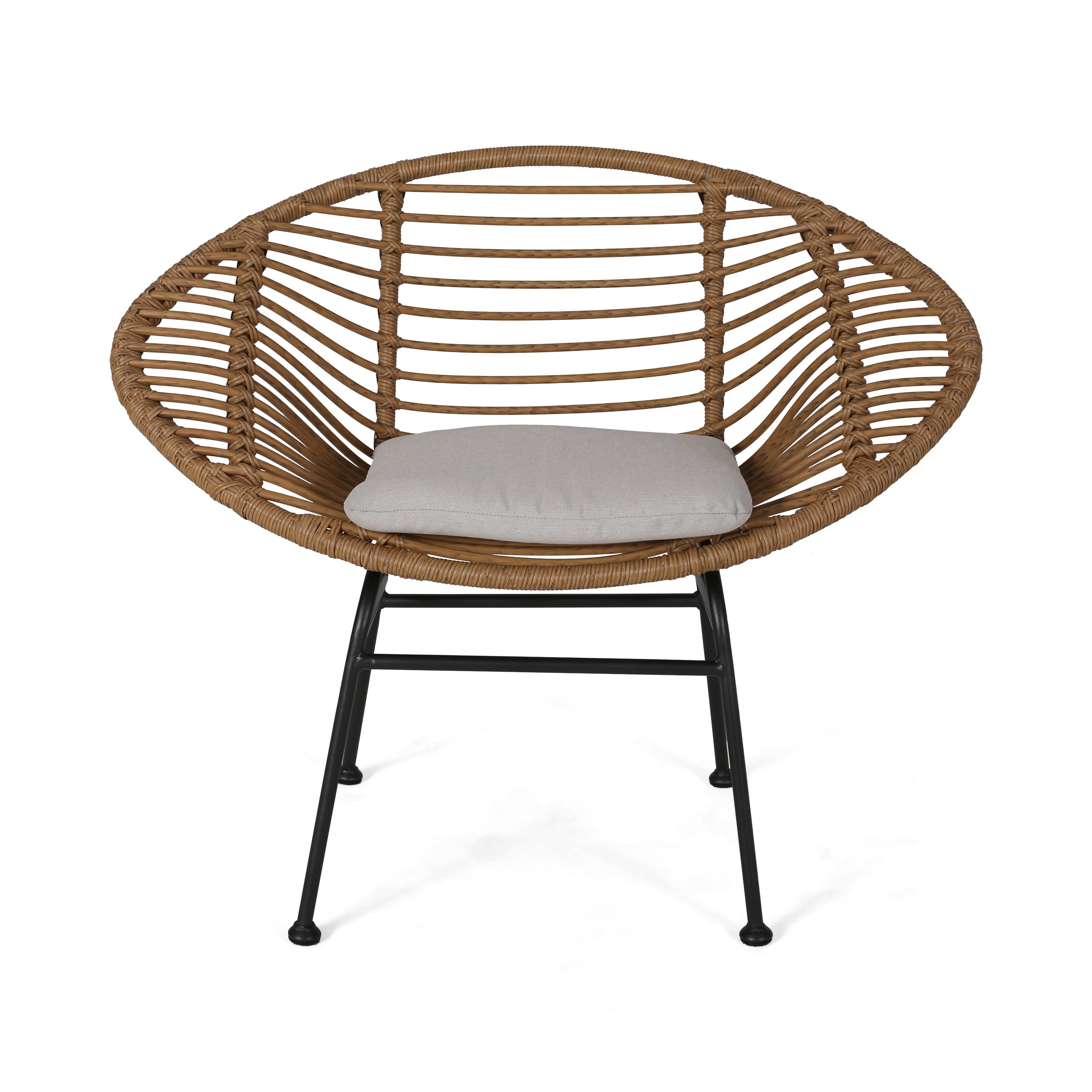 Engle Outdoor Woven Patio Chair with Cushions (Set of 2)