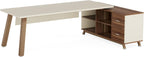78.7" L-Shaped Executive Desk with 55" File Cabinet