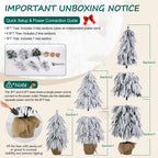 Pre-Lit Flocked Christmas Tree Set of 3