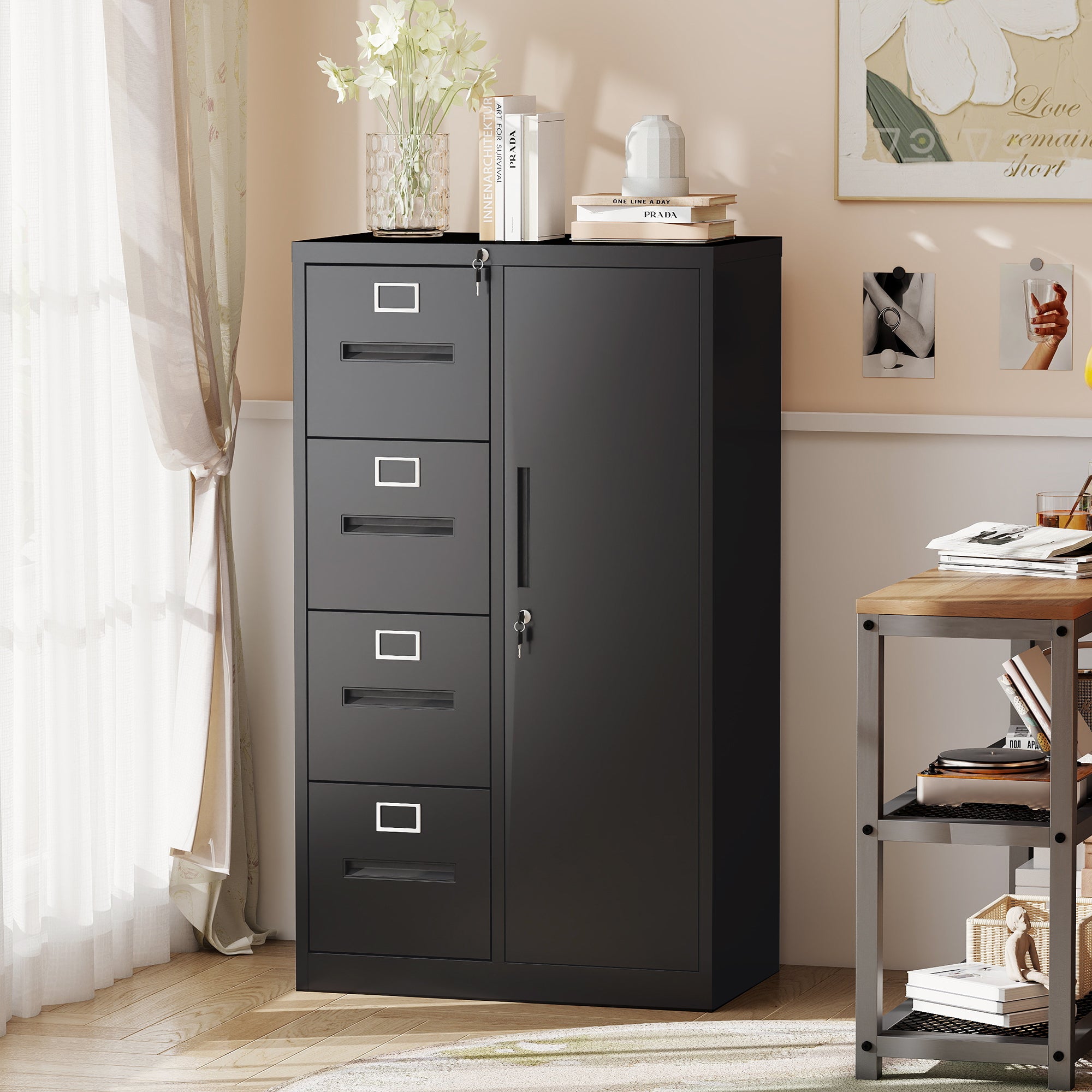 Metal Storage Vertical Filing Cabinet with Lock