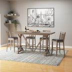 Brown Slat Back Bar Stools, Set of 2