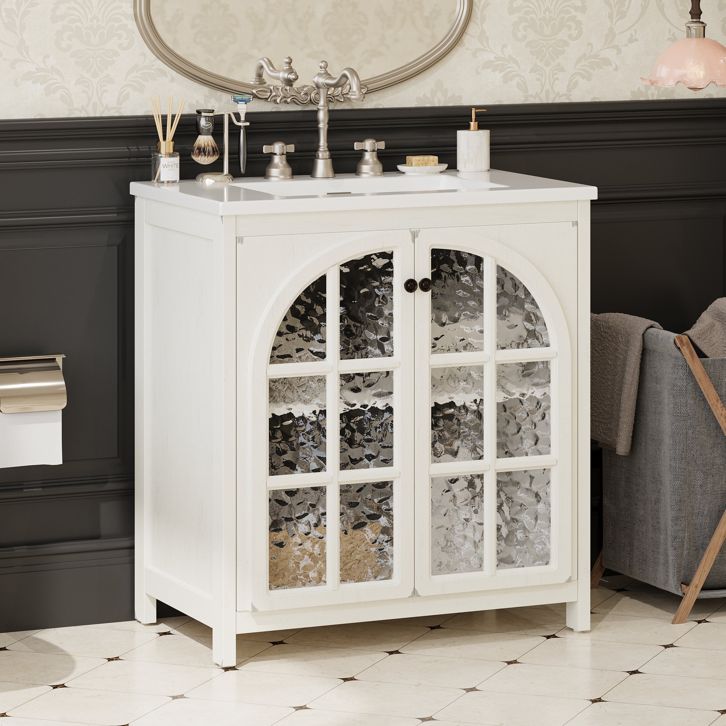 30 Inches Bathroom Vanity with Ceramic Sink
