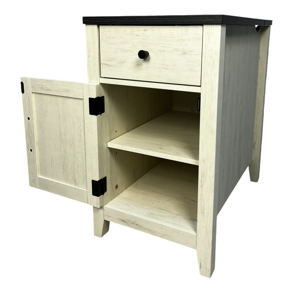 Farmhouse End Table with Charging Station