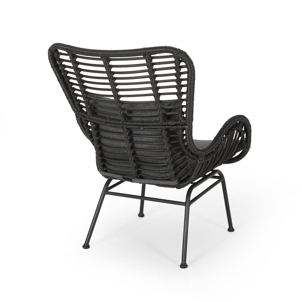 Tapscott Wicker Patio Chair with Cushions (Set of 2)