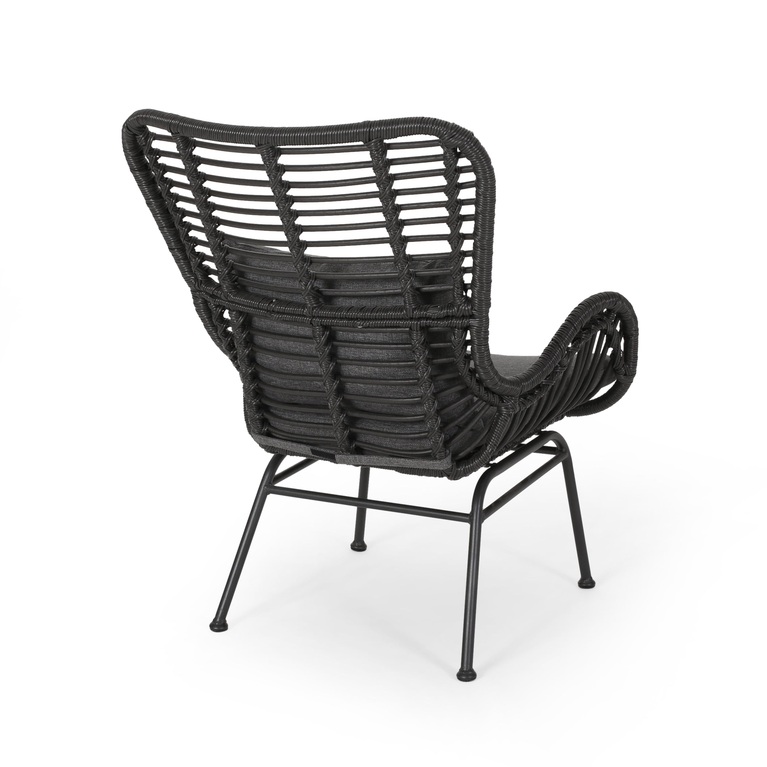 Tapscott Wicker Patio Chair with Cushions (Set of 2)